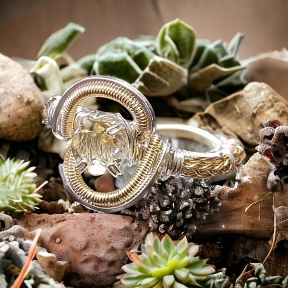 Citrine Sterling Silver Ring Size 7.5 - Picture 4 of 9